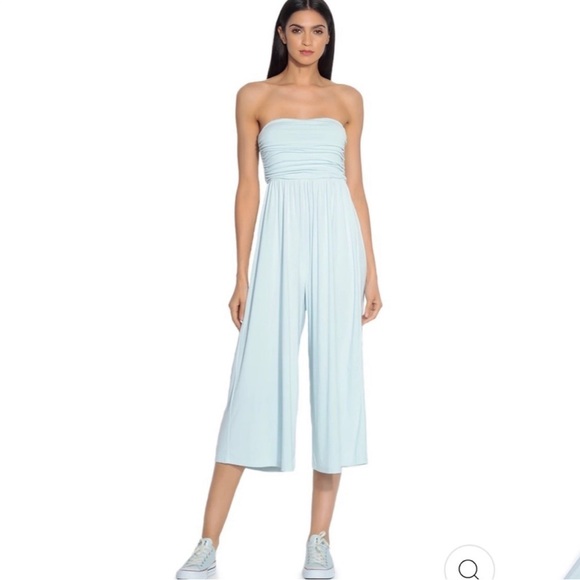 Susana Monaco Pants - Susana Monaco strapless jumper ice blue size large